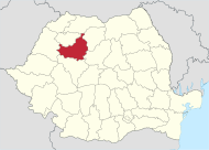 Pozicija Cluja na karti Rumunjske