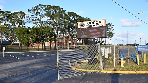 Cocoa High School sign, Brevard County, FL