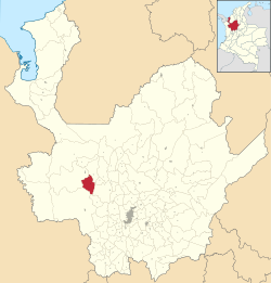 Vị trí của khu tự quản Abriaquí trong tỉnh Antioquia