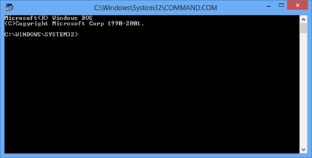 COMMAND.COM running in the NTVDM of Windows 8