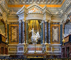 L'Extase de sainte Thérèse, sculpture en marbre de Gian Lorenzo Bernini représentant la transverbération de Thérèse d'Avila, à Santa Maria Della Vittoria (Rome). (définition réelle 4 097 × 3 466)