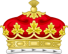 A Duke's coronet (United Kingdom), as used in heraldry Coronet of a British Duke.svg