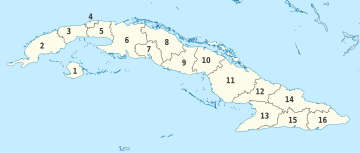 Cuba, administrative divisions - Nmbrs - monochrome.svg