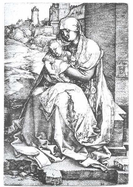 File:Dürer - Maria mit dem Kind an der Mauer.jpg