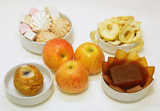 Apples and delicious foods made from apples
