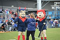 Checker and Daisy in February 2017 Demons Mascots 18.02.17.jpg