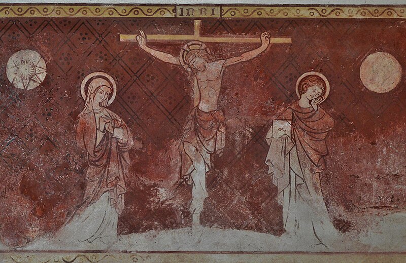 File:Dorchester Abbey, Crucifixion wall painting in the People's Chapel - geograph.org.uk - 4969876.jpg