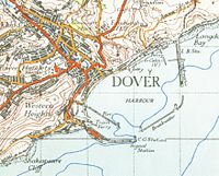 Plan du port de Douvres en 1945.