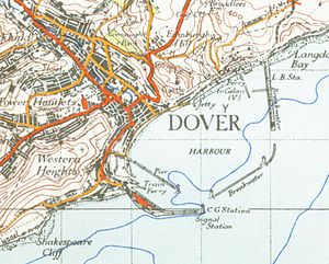 Karta Dovera iz 1945. prikazuje borbeni pregled luke