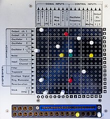 The routing matrix on the VCS 3 EMS VCS3 Mk II routing matrix.jpg