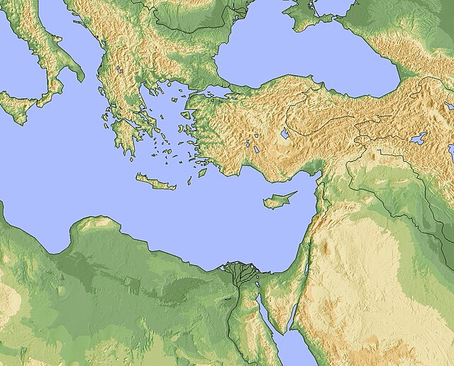 Alexandria is located in Eastern Mediterranean, Broad