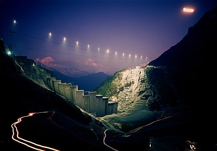 Construction of new Émosson dam, 1971