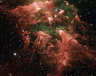 Der gesamte Carinanebel im infraroten Licht, Aufnahme des Spitzer-Weltraumteleskops