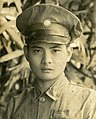 軍帽を被った国民革命軍（中華民国国軍）の兵士