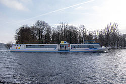 Wannsee ferry in front of the island of Imchen