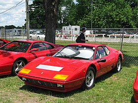 A Ferrari Berlinetta Boxer in the exclusively Ferrari parking lot at the 2005 United States Grand Prix