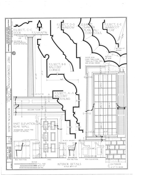 File:First Congregational Church, Union Street, Rockton, Winnebago County, IL HABS ILL,101-ROCT,1- (sheet 5 of 5).tif