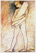 Flüchtling, 135 cm × 180 cm, Acryl, Karton, 1991