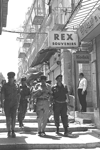 File:Flickr - Government Press Office (GPO) - Chief of staff Yitzhak Rabin walking along a street in the old city of Jerusalem..jpg