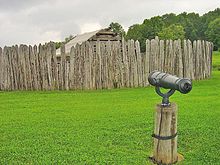 A recreation of Fort Necessity FortNecessityWithCannon.jpg