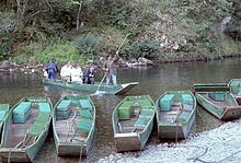 A boatman with some tourists begins a ride through the Gorges du Tarn