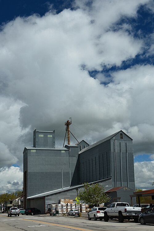 Feed and grain silo in downtown Templeton, 2017