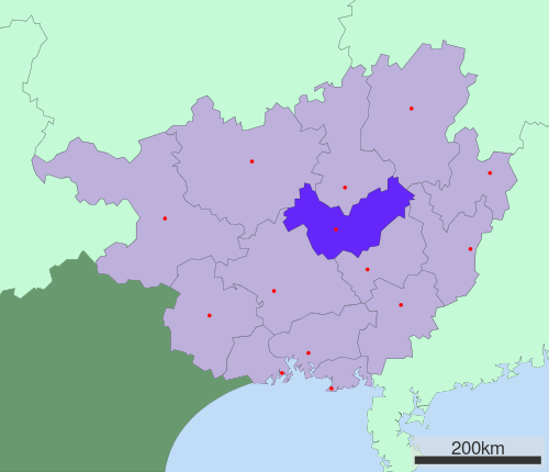Location of Laibin in Guangxi