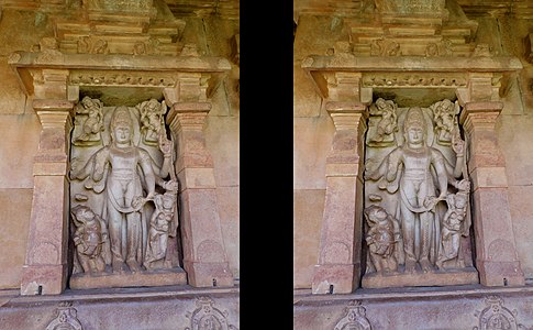 Harihara sculpture on outer wall