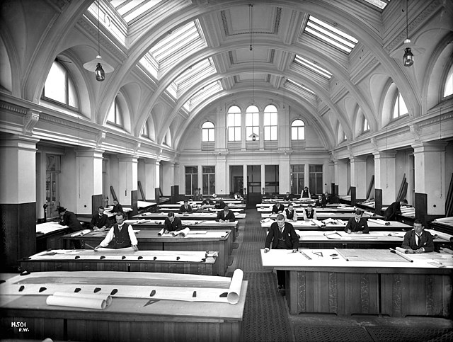 Harland & Wolff's Belfast drawing offices early in the 20th century