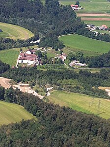 The Hauterive abbey from above