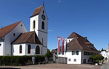 Heimatmuseum des Schwarzbubenlandes in der alten Dorfkirche St. Mauritius, Dornach, Solothurn.