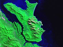 False-colour image of Hinchinbrook Island