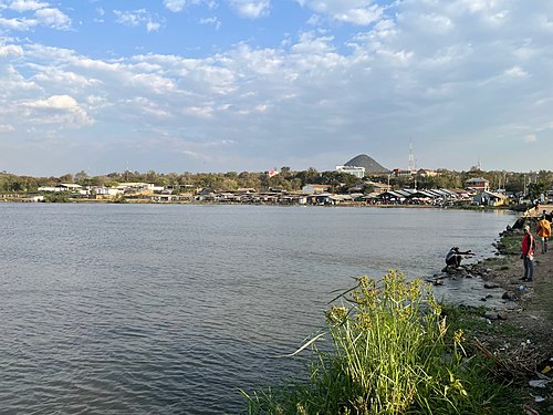 Homa Bay Skyline captured from a pier in Lake Victoria, 2023