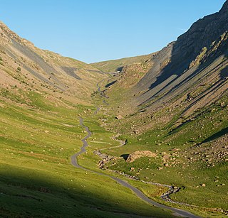 Honister Pass Mountain pass in the English Lake District, Cumbria, England