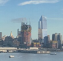 30 Hudson Yards (left, under construction), and 10 Hudson Yards (right, completed) in February 2017 HudsonYards.jpg