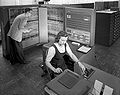 IBM 711 card reader on an IBM 704 computer at NASA in 1957