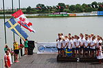 Silver till Sverige i 20-manna mixed 1 000 meter i U24-klassen vid VM 2013 i Szeged.