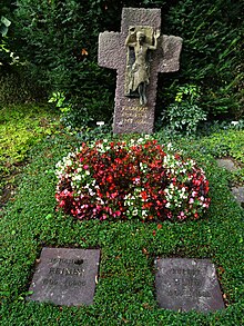 Johannes Feiner (1909–1985) Priester, Theologe. Rupert Blum (1904–1988) Pfarrer. Grab, Friedhof Enzenbühl, Zürich