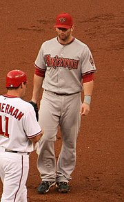 Former Sand Gnats, Josh Whitesell and Ryan Zimmerman (left) Josh Whitesell on August 7, 2009.jpg