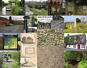 Kilcullen images, inc. the Valley Community Park and St. Brigid's Holy Well there, parts of Main Street, historical maps, the Dun Ailinne interpretative board, an early sketch and floorplan of St. Mary's Church, Castlemartin Kilcullen Card4of4.jpg
