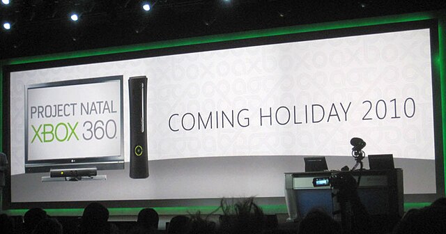 A January 2010 promotional banner indicating the expected release of Kinect (then "Project Natal") by holiday 2010