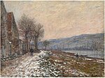 "La Berge à Lavacourt, neige" (1879) de Claude Monet (W513)