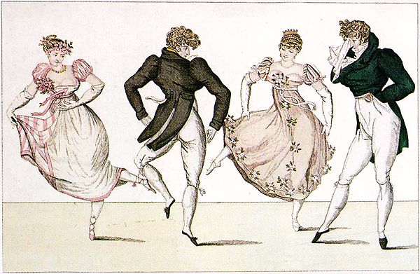 The "La Trénis" figure of the Contredanse, an illustration from Le Bon Genre, Paris, 1805