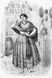 "La china" woman, in a lithograph that accompanied the heading of the same name in the book Los mexicanos pintados por si mismos about Mexican culture. La china.jpg