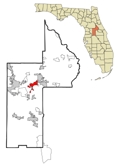 Lake County Florida Incorporated and Unincorporated areas Tavares Highlighted.svg