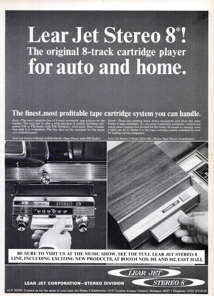 Lear Jet Stereo 8 advertisement, Billboard July 16, 1966
