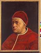 Workshop of Peter Paul Rubens. Portrait of Pope Leo X (1475-1521) . 1613-1616. oil on panel medium QS:P186,Q296955;P186,Q106857709,P518,Q861259 . 63 × 48.5 cm (24.8 × 19 in). Antwerp, Museum Plantin-Moretus.