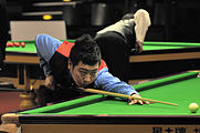 Deutsch: Bild aufgenommen in Berlin während des German Masters im Snooker 2014. Li Hang. English: Picture taken in Berlin during the Snooker German Masters in 2014. Li Hang.