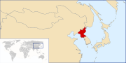 Un mapa mostrant la localització de Corea del Nord