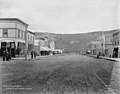 Looking north along A Street in Nenana, showing Railroad Cigar Store and Rappolt's Bakery, Alaska, June 27, 1917 (AL+CA 5606).jpg
